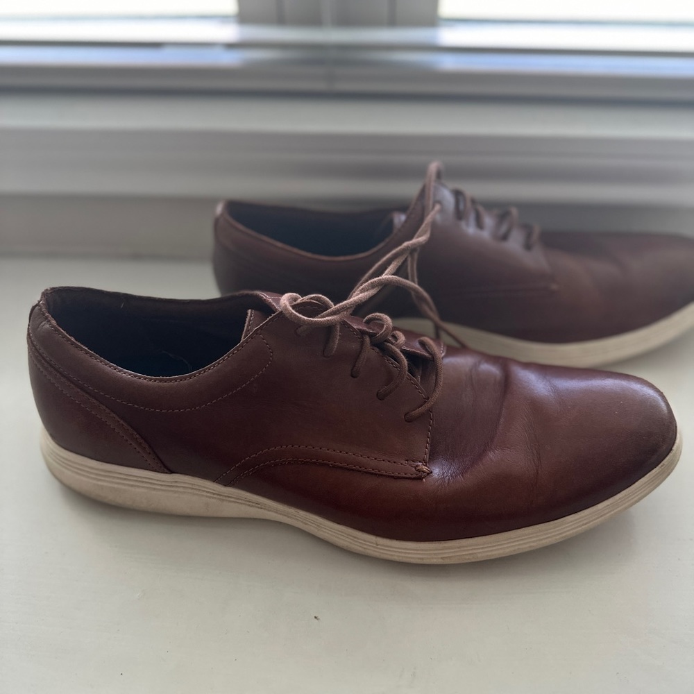 Cole Haan Grand Tour Plain Ox Shoes Woodbury/Ivory Brown Size 12